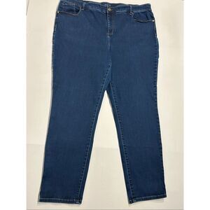 Chico's Platinum Jeggings Size 4 (US 20) Dark Wash Stretch Denim Slim Leg Jeans